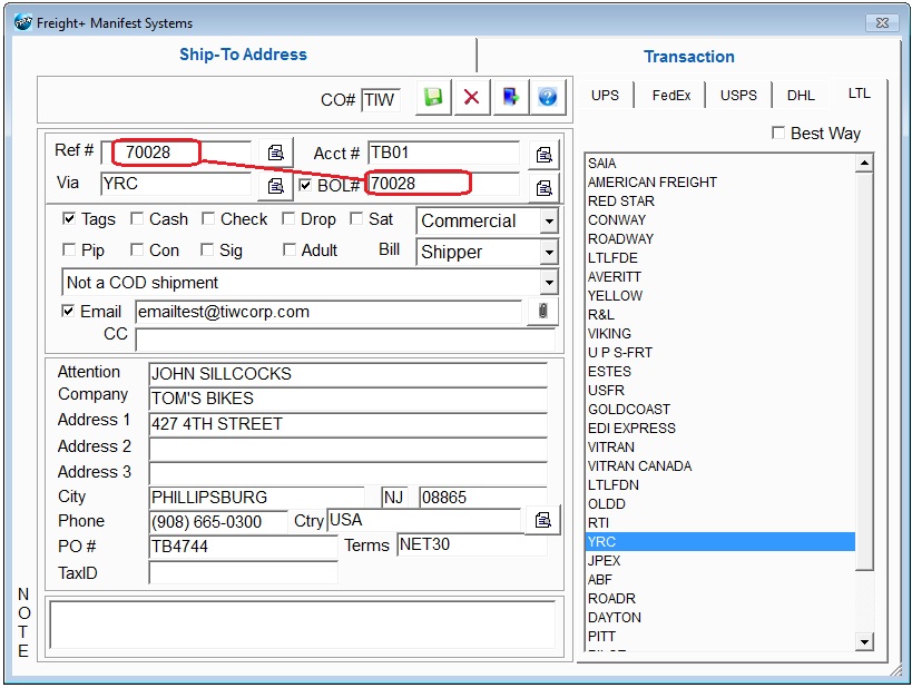 Bill of lading ups freight